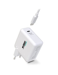 Urban Factory Cyclee Cargador de Pared USB-C GaN de 65W - DiseÃ±o Ecologico - Cable USB-C/USB-C de 2m - Color Blanco