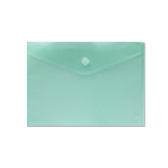 Sobre Portadocumentos A4 - Cierre de Velcro - Fabricado en Polipropileno - Medidas 325x230mm - Verde Transparente