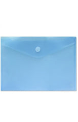 Envelope Porta Documentos A4 - Fecho em Velcro - Fabricado em Polipropileno - Medidas 325x230mm - Azul Transparente