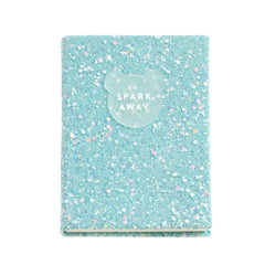 Miquel Rius Back2Fun Cuaderno Encolado con Cubierta de Purpurina Azul y Patch de Silicona - 96 Hojas Lisas de Papel 100 g/m2