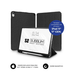 Subblim Funda Exclusiva para Ipad 10Âª y 11Âª Generacion de 10.9 y 11 Pulgadas - Shock Case - Bordes Reforzados - Carcasa Trasera Rigida - DiseÃ±o Ultraligero - Funcion Atril - Espacio para Apple Pencil - Cierre Magnetico - Color Negro