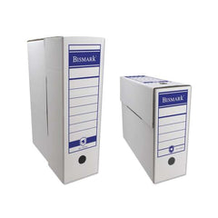 Bismark Caja de Archivo Definitivo Tamaño Folio 10x36.5x25.5cm - Carton Corrugado - Doble Ollado - Color Blanco