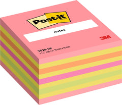 Post-It Cubo de 450 Notas Adhesivas Reposicionables - Forma Cuadrada - 76x76mm - Colores Surtidos