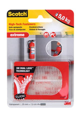 Scotch Extreme Cierres Adhesivos Reposicionables - 25mm x 75mm - Soporta hasta 5kg - Color Transparente