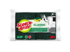 Scotch-Brite Classic Pack de 4Â Estropajos de Cocina - Proteccion para los Dedos - Color Verde Oscuro
