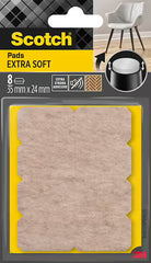 Scotch Pack de 8 Almohadillas de Fieltro Adhesivas - Extra Suaves - 35Â  x 24mm - Color Beige