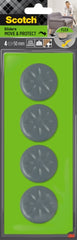 Scotch Move and Protect Flex Pack de 4 Patines Deslizantes Adhesivos - Diametro de 50mm - Soporta hasta 400kg - Color Gris