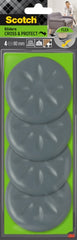 Scotch Move and Protect Flex Pack de 4 Patines Deslizantes Adhesivos - Diametro de 80mm - Soporta hasta 600kg - Color Gris