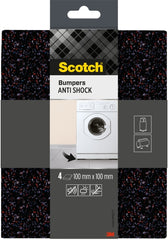 Scotch Pack de 4 Almohadillas Protectoras Antichoque - 100x100mm - Color Negro
