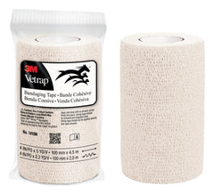 3M Vetrap Venda Cohesiva - 10cm x 4.5m - Flexible - Transpirable - Autoadhesiva - Color Blanco