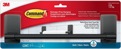 Command Toallero para Aseo - Soporta hasta 1.3kg - Incluye 4 Tiras Adhesivas - Resistente al Agua y Oxido - Color Negro