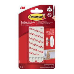 Command Tiras Adhesivas de Repuesto - Formato L - Soporta hasta 4.4kg - Color Blanco