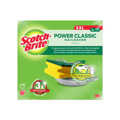 Scotch-Brite Classic Pack de 4Â Estropajos de Cocina XL - Proteccion para los Dedos - Color Amarillo