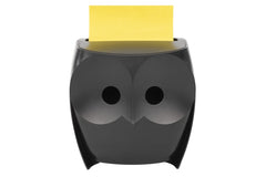 Post-It Super Sticky Dispensador con 2 Blocs de 45 Z-Notas - Forma de Buho - Forma - Color Negro