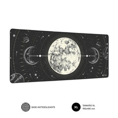 Subblim Alfombrilla de Escritorio Lunar - TamaÃ±o 900x400x3mm - Espacio para Raton y Teclado - Resistente al Agua - Base Antideslizante - DiseÃ±o Elegante