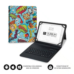 Subblim Keytab Pro Bluetooth Funda universal 9-10.1" - DiseÃ±o ultradelgado - Soporte ajustable - Sistema magnÃ©tico - Resistente y adaptable - InalÃ¡mbrico - Bluetooth - Colores Varios