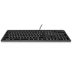 Ewent Teclado con Cable USB - Disposicion Inglesa QWERTY US - Retroiluminacion - Teclas de Bajo Perfil y Silenciosas - Cable de 1.5m - Color Negro