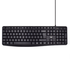 Ewent Teclado con Cable USB - Disposicion Portuguesa QWERTY PT - Cable de 1.35m - Teclas de Bajo Perfil y Silenciosas - Color Negro
