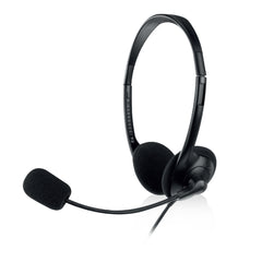 Ewent Auriculares Estereo USB - Microfono Integrado - Cable de 2.1m - Color Negro