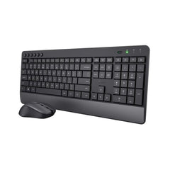 Trust Trezo Pack Teclado + Raton Inalambrico - Teclas Silenciosas - Fabricado con Material Reciclado - Color Negro