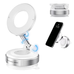 XO C169 Soporte Magnetico de Coche para Smartphones - Fijacion por Vacio - Rotacion 360Âº - Brazo Extensible - Multisuperficie - Boton de Liberacion  - Aro Metalico Incluido - Color Blanco