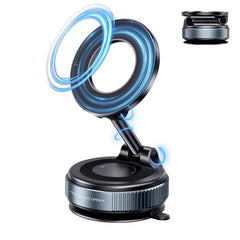 XO C169 Soporte Magnetico de Coche para Smartphones - Fijacion por Vacio - Rotacion 360Âº - Brazo Extensible - Multisuperficie - Boton de Liberacion  - Aro Metalico Incluido - Color Negro