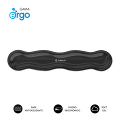 Subblim Ergo Crystal Flex ReposamuÃ±ecas para Teclado - Gel Refrigerante Autoajustable - DiseÃ±o Ondulado Ergonomico - Base Antideslizante - Color Negro