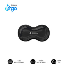Subblim Ergo Crystal Flex ReposamuÃ±ecas para Raton - Gel Refrigerante Autoajustable - DiseÃ±o Ondulado Ergonomico - Base Antideslizante - Color Negro