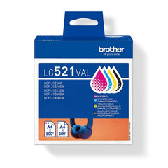 Brother LC521VAL Pack de 4 Tinteiros Original (BK/C/M/Y) - LC521VAL