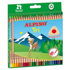 Alpino Tri Pack de 24 Lápis de Cor Triangulares - Chumbo 3,3mm - Cores Sortidas