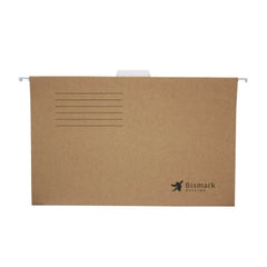 Bismark Pack de 3 Carpetas Colgantes TamaÃ±o Folio Prolongado - Fabricadas en Kraft Marron de 230gr - Varilla de Aluminio