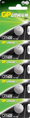 GP Lithium CR1620 Pack de 5 Pilas 3V