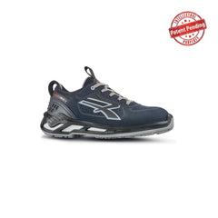Upower Mason S ESD Calzado de Seguridad Bajos - Talla 42 - Piel Afelpada Perforada, Puntera de Aluminio, Suela Antideslizante, Proteccion S1PS FO SR, Antiarrugas - Color Azul Marino