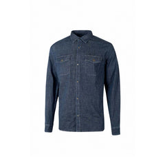 Upower Maple Camisa de Trabajo de Alta Calidad - Talla M - Tela Reciclada, Bolsillos con Solapas, Cierre a Presion, Cuello Bordado, PuÃ±os Ajustables, Proteccion DPI1 - Color Azul Marino
