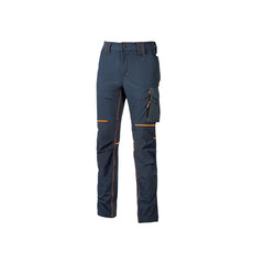 Upower World Pantalon Stretch Resistente - Talla 4XL - Transpirable y de Secado Rapido, Bolsillos Funcionales, Ajuste Retractil, Detalles Reflectantes, Proteccion DPI1, Costuras Triples - Color Azul Marino