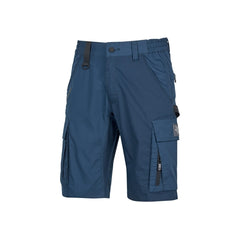 Upower Solaris Bermudas Cargo Funcionales - Talla L - Tejido Ripstop Elastico, Multibolsillos, Detalles Reflectantes, Proteccion Lumbar, Cierre Antirayaduras, Porta Identificacion Oculto - Color Azul Marino