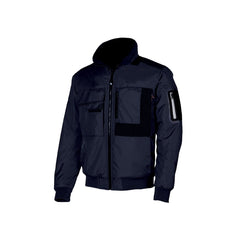 Upower Mate Bomber de Trabajo con Mangas Desmontables - Talla 4XL - Impermeable, Interior de Microfibra, Bolsillos con Solapa y Velcro, Refuerzos Anti-Desgaste, Detalles Reflectantes, Proteccion DPI1 - Color Azul Marino