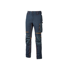 Upower Atom Pantalon de Trabajo con Tejido 4 Vias Stretch - Talla 5XL - Repelente al Agua, Transpirable, Bolsillos Multifuncionales, Proteccion de Rodillas Certificada, Costuras Reforzadas - Color Azul Marino