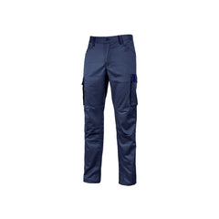 Upower Crazy Pantalones Cargo Stretch - Talla L - Bolsillos Multifuncionales, Detalles Reflectantes, Cinturilla Elastica, Rodillas Preformadas, Proteccion DPI1, Ajuste Slim-Fit - Color Azul Oscuro Westlake