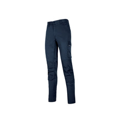 Upower Meek Pantalones Cargo Stretch - Talla S - Bolsillos Multifuncionales, Refuerzos Poli-Oxford, Cinturilla Elastica, Perfiles Reflectantes, Proteccion DPI1, Ajuste Slim-Fit - Color Azul Oscuro Westlake