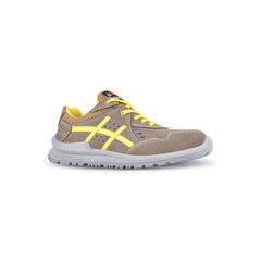 Upower Michael S Calzado de Seguridad Bajos - Talla 47 - Empeine de Gamuza con Ventilacion, Puntal de Aluminio, Anti-Pinchazos, Suela Antideslizante, Proteccion S1PS FO SR - Color Beige/Amarillo