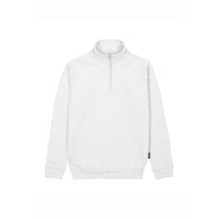 Upower Tautra Sudadera de Trabajo Confortable y Duradera - Talla S - Polialgodon Perchado, Media Cremallera, Cuello Ajustable, PuÃ±os Canale Elastico, Proteccion DPI1 - Color Blanco