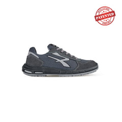 Upower Draco Plus S ESD Calzado de Seguridad Bajos - Talla 40 - Comodidad y Ligereza, Parte Superior de Nailon Ultraflexible y Gamuza Suave, Puntera de Aluminio, Antideslizante, Proteccion S1PS FO SR - Color Gris