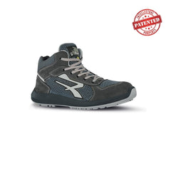 Upower Dexter S ESD Calzado de Seguridad Ligeros - Talla 44 - Parte Superior de Nailon Ultraflexible y Gamuza Suave, Puntera de Aluminio, Antiarrugas, Antideslizante, Suela PU/PU High Rebound, Proteccion S1PS FO SR - Color Gris