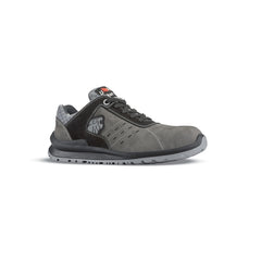 Upower Carlos S Calzado de Seguridad Bajos - Talla 44 - Empeine de Gamuza Ventilado, Puntal de Aluminio, Anti-Pinchazos, Antideslizante, Suela PU/PUTR, Proteccion S1PS FO SR - Color Gris