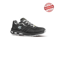 Upower Club S ESD Calzado de Seguridad Bajos - Talla 47 - Cuero Nubuck Resistente, Puntera de Aluminio, Proteccion Hidrofuga, Antiarrugas, Antideslizante, Suela de Poliuretano, Clase S3S CI FO SR - Color Gris Oscuro