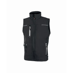 Upower Universe Chaleco Softshell Impermeable - Talla L - Transpirable, Resistente al Viento, Forro Micropolar, Bolsillo Free Sound, Detalles Reflectantes, Proteccion DPI1 - Color Gris Asfalto