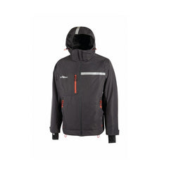 Upower Wink Chaqueta de Trabajo de Invierno - Talla M - Acolchado de Grafeno, Impermeable, Capucha Fija Regulable, Multibolsillos, Detalles Reflectantes, Proteccion DPI1 - Color Gris Asfalto