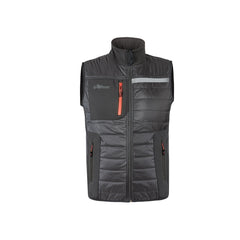 Upower Wall Chaleco de Trabajo con Relleno en Grafeno - Talla L - Termorregulacion Avanzada, Resistente al Agua, Propiedades Bacteriostaticas, Multibolsillos con Cierres Seguros - Color Gris Asfalto