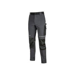 Upower Atom Pantalon de Tejido Stretch - Talla M - Resistente y Transpirable, Secado Rapido, Bolsillos Multifuncionales, Cintura Elastica, Proteccion Rodillas Certificada, Costuras Reforzadas - Color Gris Asfalto